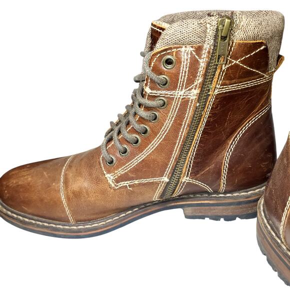 Crevo Camden 226 Men's Brown Leather Work Boots Chestnut US Size 9.5 - Picture 4 of 9